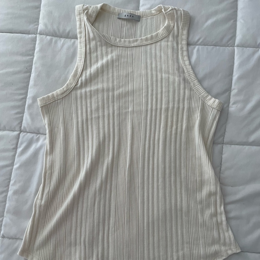 White Sweater Tank Top
